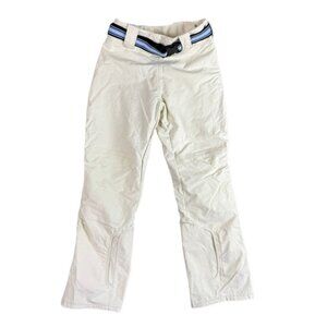 Obermeyer Womens Size 10 Cream Color Snowpants Belted